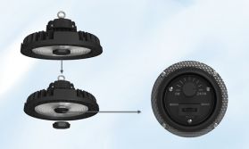 Eine LED-Hallenleuchte mit einstellbarer Leistung und Farbtemperatur